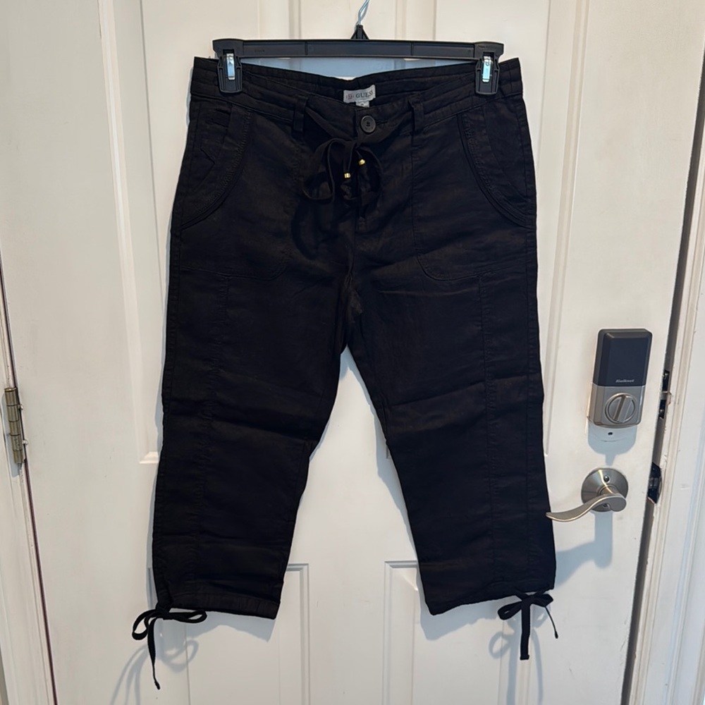 Size 29 100% linen black pants by GUESS